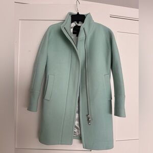 J. Crew mint green cocoon coat in size 00P